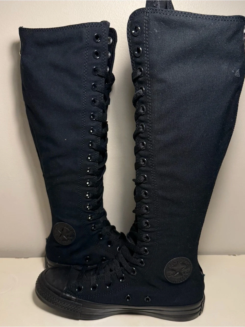 Converse Chuck Taylor Black Star Knee High Sneakers Womens Size 6 Grunge Y2K